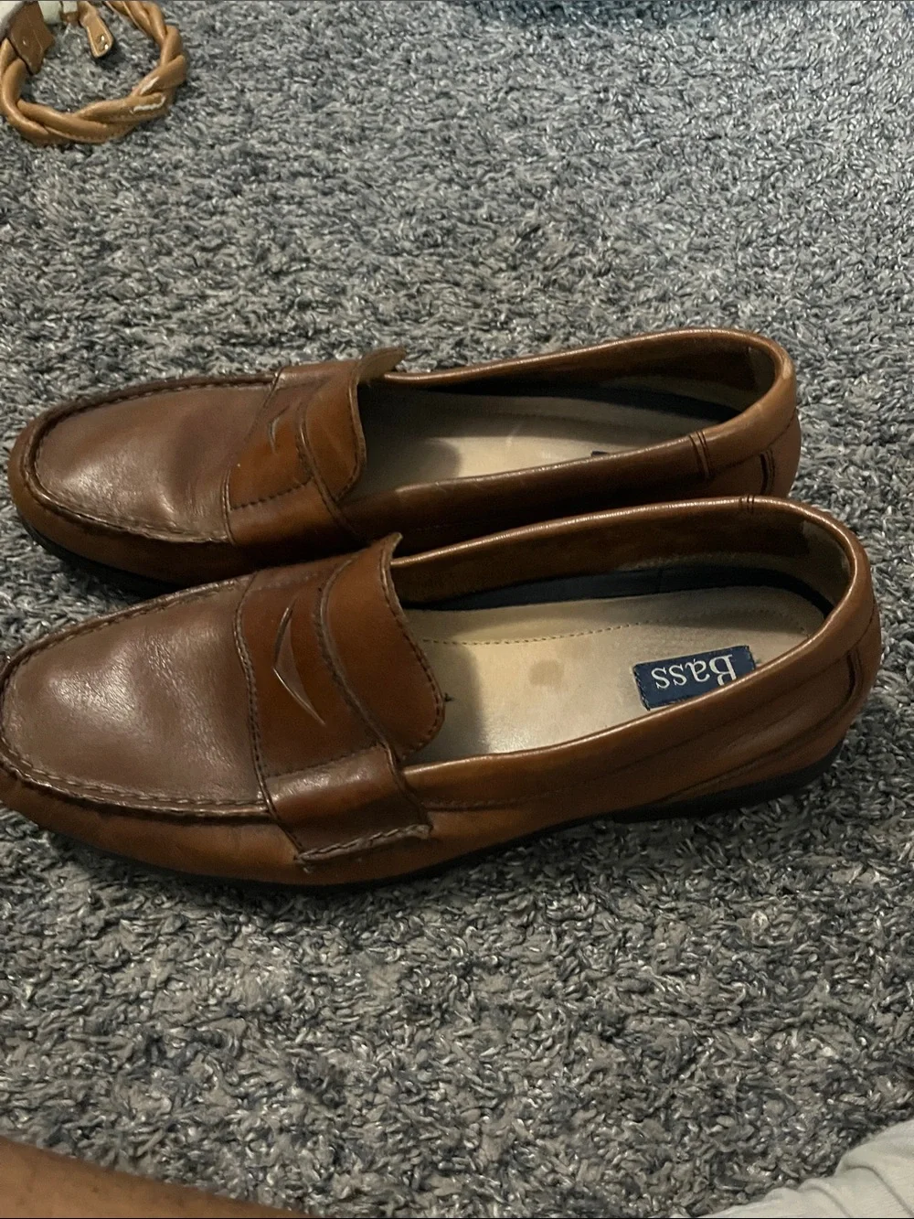 Bass Tan Leather Penny Loafers